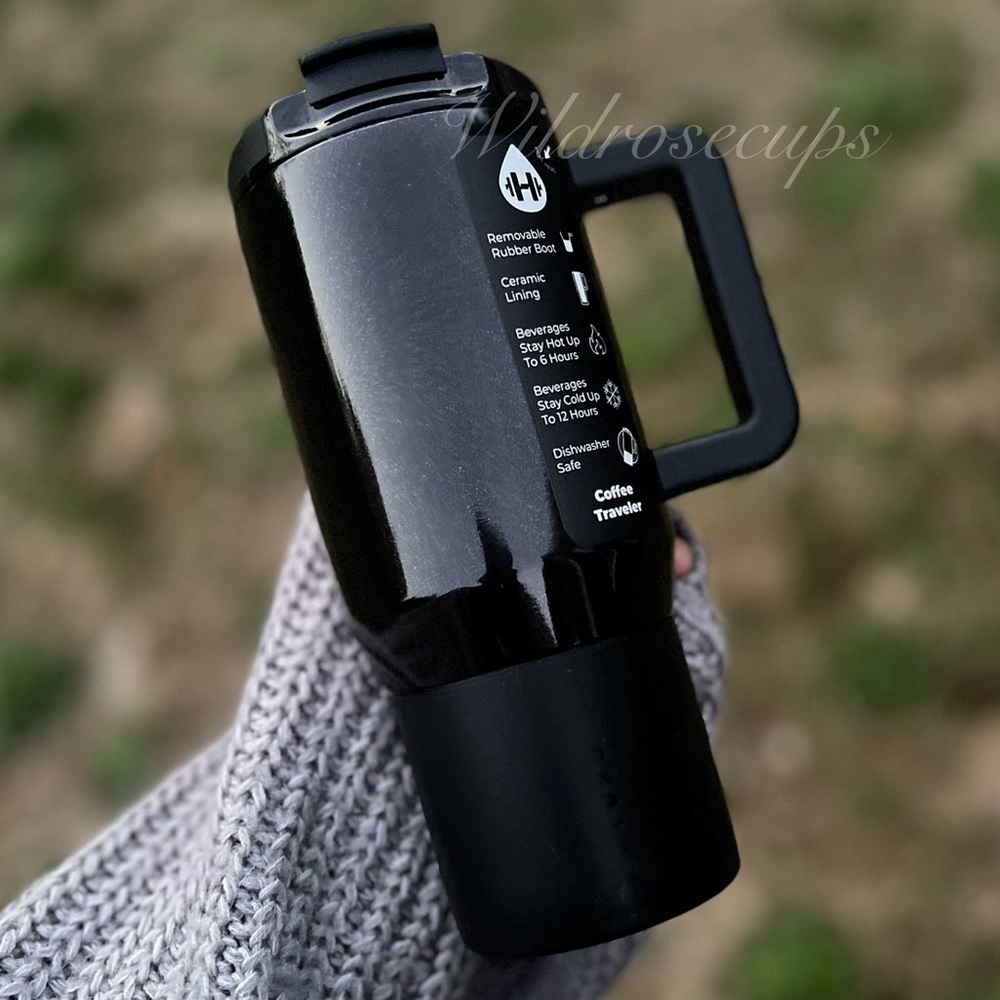 Hydrojug SPELLBOUND 20 oz Coffee Traveler Black Glitter NWT